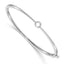 14k White Gold Holds 1/4 carat 4.0mm Round Stone Hinged Oval Bangle Bracelet Mounting (No Stone Included)