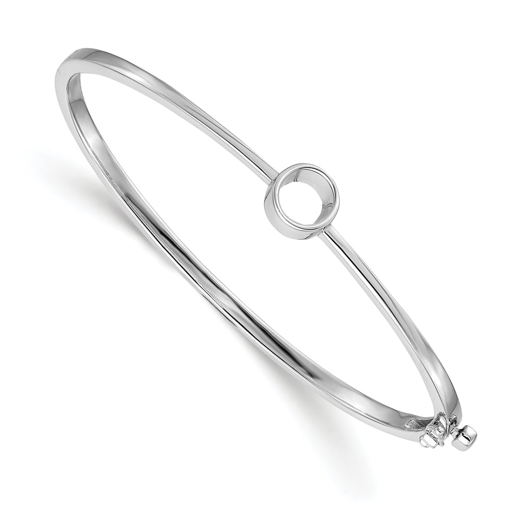 14k White Gold 1 carat Lab Grown Diamond VS/SI+ G+ Complete Bezel Bangle Bracelet