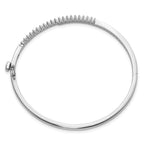 14k White Gold Holds 1 carat (42-1.8mm Round Stones) Hinged Oval Bangle Bracelet Mounting (No Stone Included)