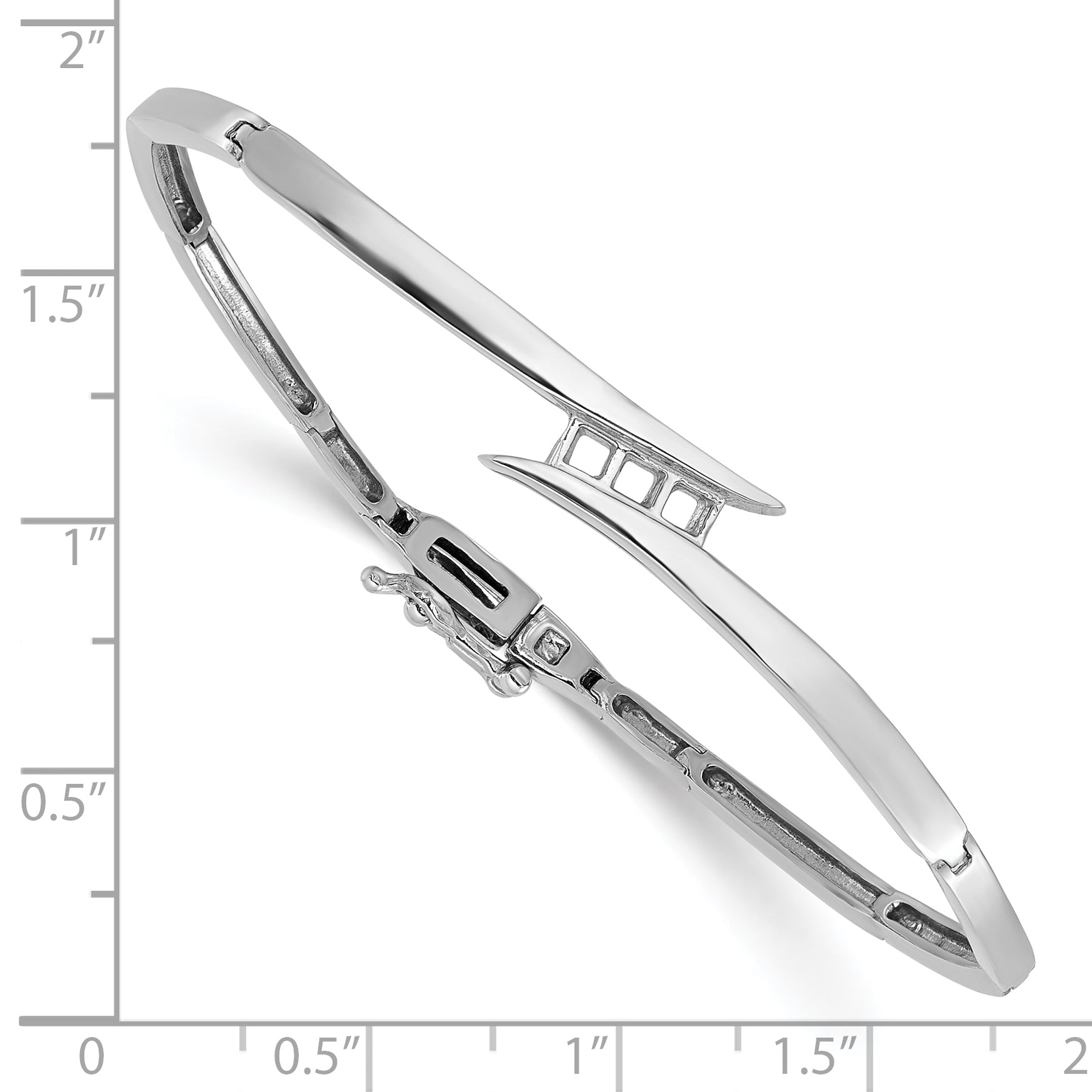 14k White Gold Holds 1/4 carat 3-2.9mm Round Stones Hinged Bangle Bracelet Mounting (No Stone Included)