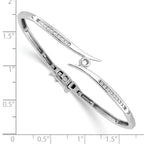 14k White Gold Holds 1/4 carat 1-2.4mm and 20-1.3mm Round Stones Hinged Oval Bangle Bracelet Mounting (No Stone Included)