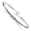 14k White Gold Holds 1/4 carat 1-2.4mm and 20-1.3mm Round Stones Hinged Oval Bangle Bracelet Mounting (No Stone Included)
