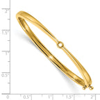 14k Holds 1/4 carat 4.0mm Round Stone Hinged Oval Bangle Bracelet Mounting (No Stone Included)