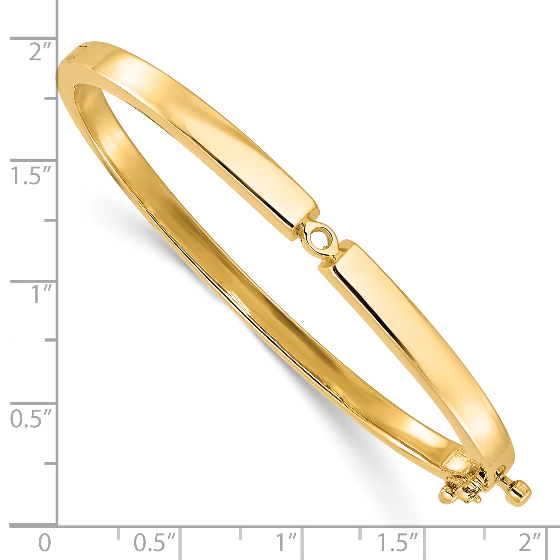 14k Holds 1/2 carat 5.0mm Round Stone Hinged Oval Bangle Bracelet Mounting (No Stone Included)