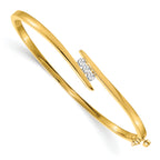 14k Complete 3-Stone 1/3 carat AA Diamond Hinged Oval Bangle Bracelet