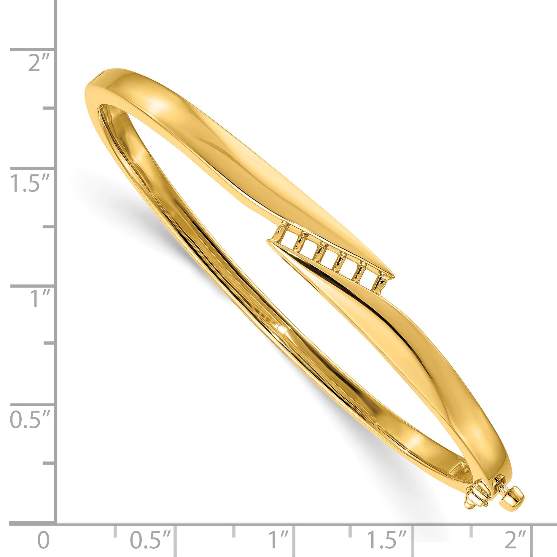 14k Holds 1/3 carat 5-2.6mm Round Stones Hinged Oval Bangle Bracelet Mounting (No Stone Included) Secondary image