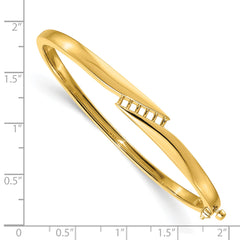 14k Holds 1/3 carat 5-2.6mm Round Stones Hinged Oval Bangle Bracelet Mounting (No Stone Included)