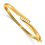 14k Holds 1/3 carat 5-2.6mm Round Stones Hinged Oval Bangle Bracelet Mounting (No Stone Included)