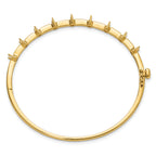 14k Holds 7/8 carat 9-3.0mm Round Stones Hinged Oval Bangle Bracelet Mounting (No Stone Included)