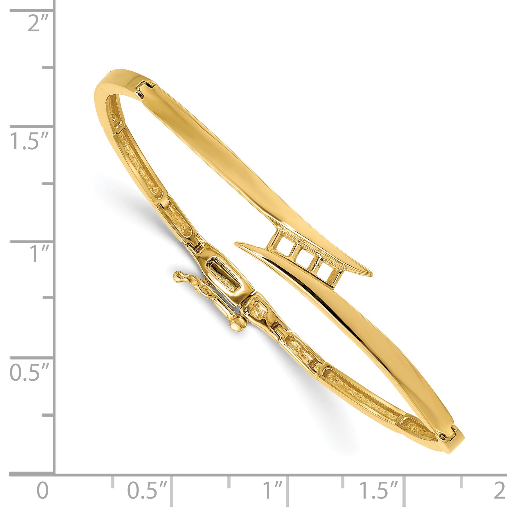 14k Holds 1/4 carat 3-2.9mm Round Stones Hinged Bangle Bracelet Mounting (No Stone Included) Secondary image