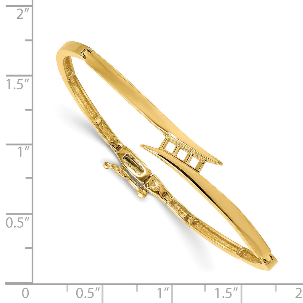 14k Holds 1/4 carat 3-2.9mm Round Stones Hinged Bangle Bracelet Mounting (No Stone Included)