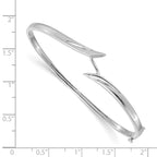 14k White Gold Hinged Oval Bangle Bracelet Mounting (No Stone Included)