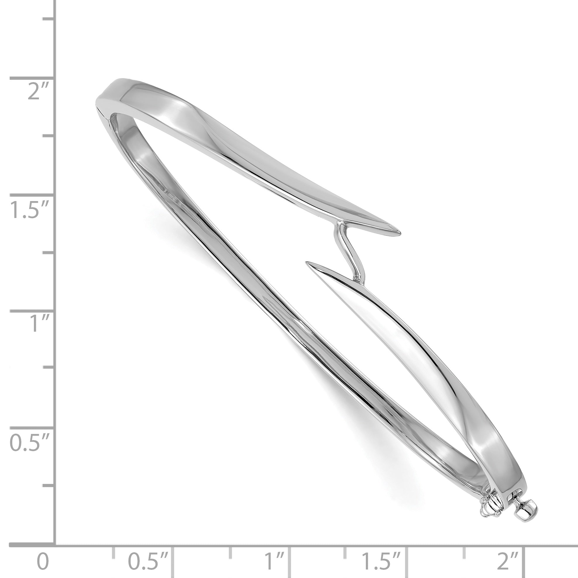 14k White Gold Hinged Oval Bangle Bracelet Mounting (No Stone Included)