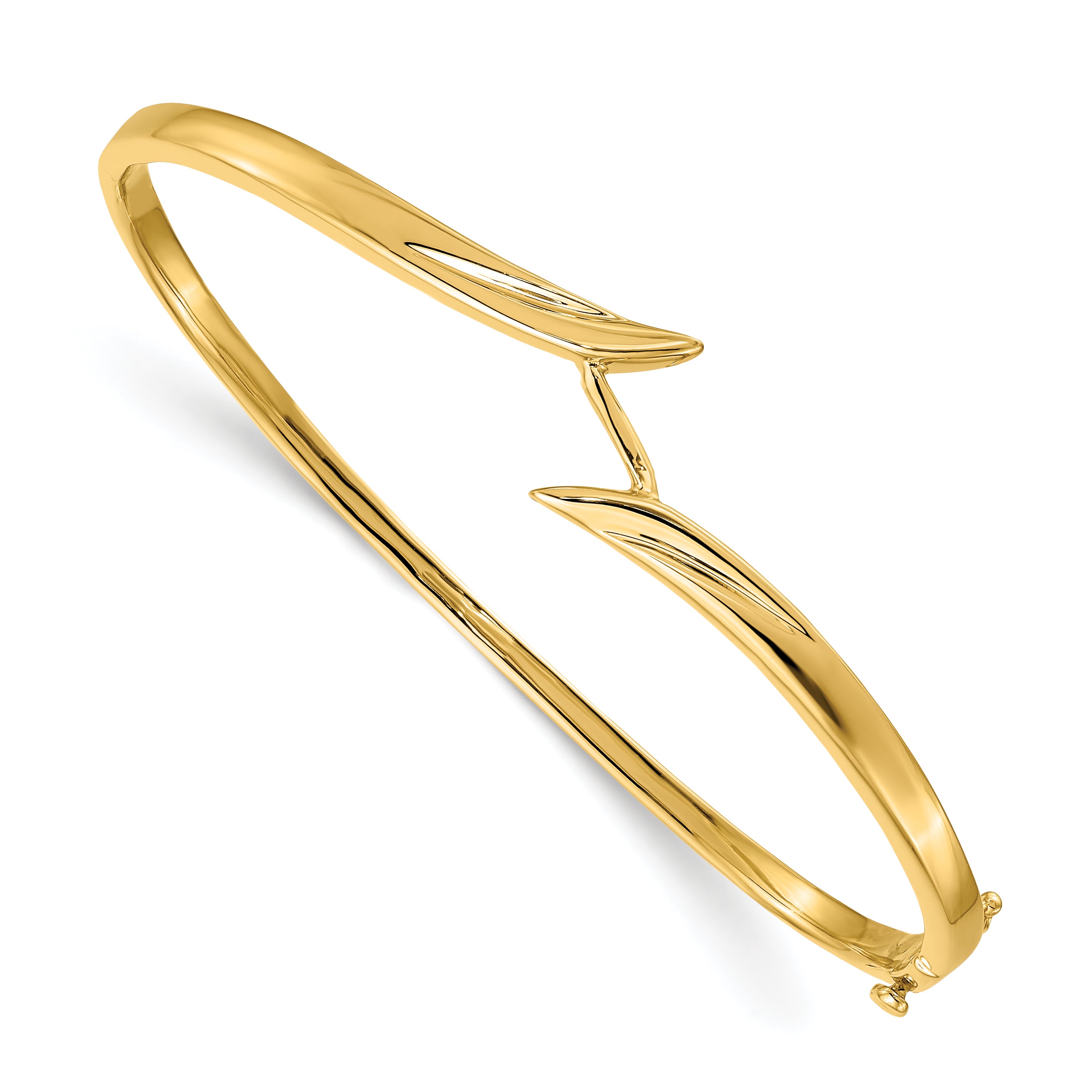 14k Hinged Oval Bangle Bracelet Mounting (No Stone Included) Main image