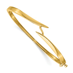 14k Hinged Oval Bangle Bracelet Mounting (No Stone Included)