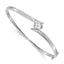 14k White Gold Complete 3/4 carat Emerald-cut AAA Diamond Hinged Oval Bangle  Bracelet