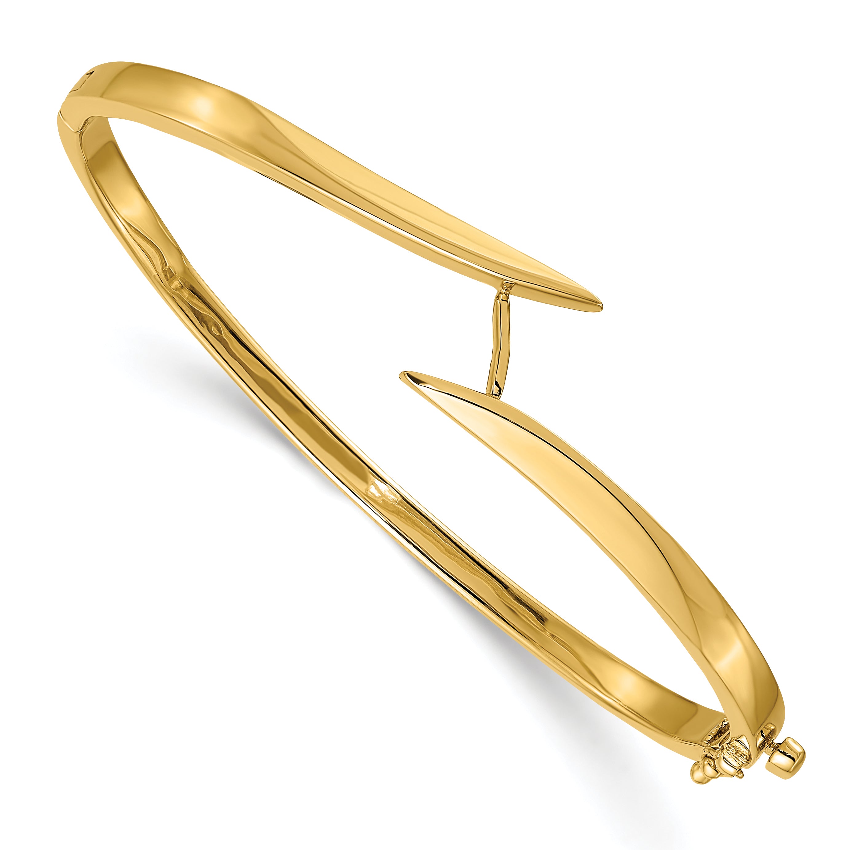 14k Two-tone Complete 1/2 carat VS Diamond Hinged Oval Bangle Bracelet