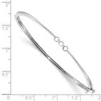 14k White Gold Holds 1/5 carat 3-2.5mm Round Stones Hinged Oval Bangle Bracelet Mounting (No Stone Included)