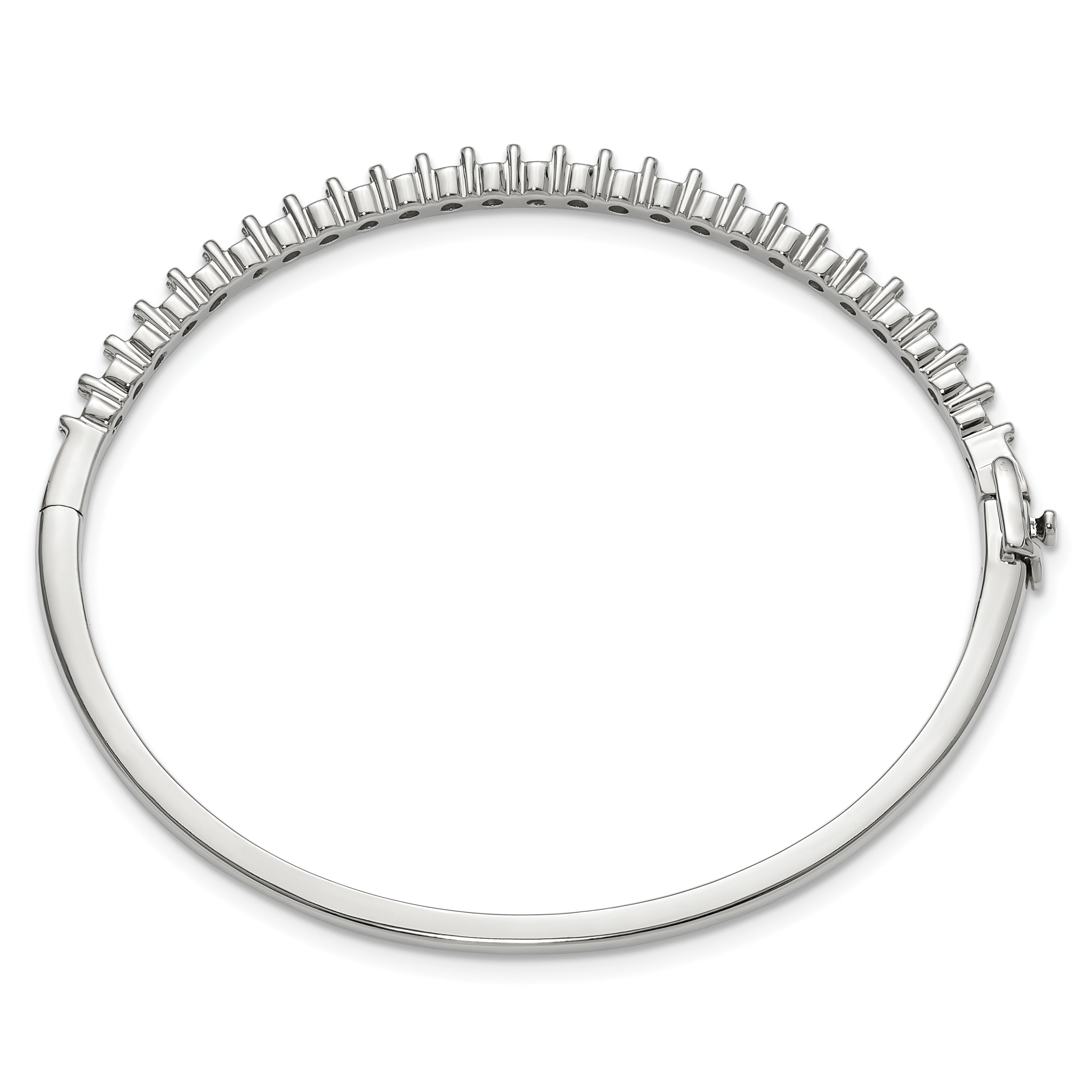 14k White Gold Holds 25 2.9mm 1.9ct Hinged Bangle Mounting