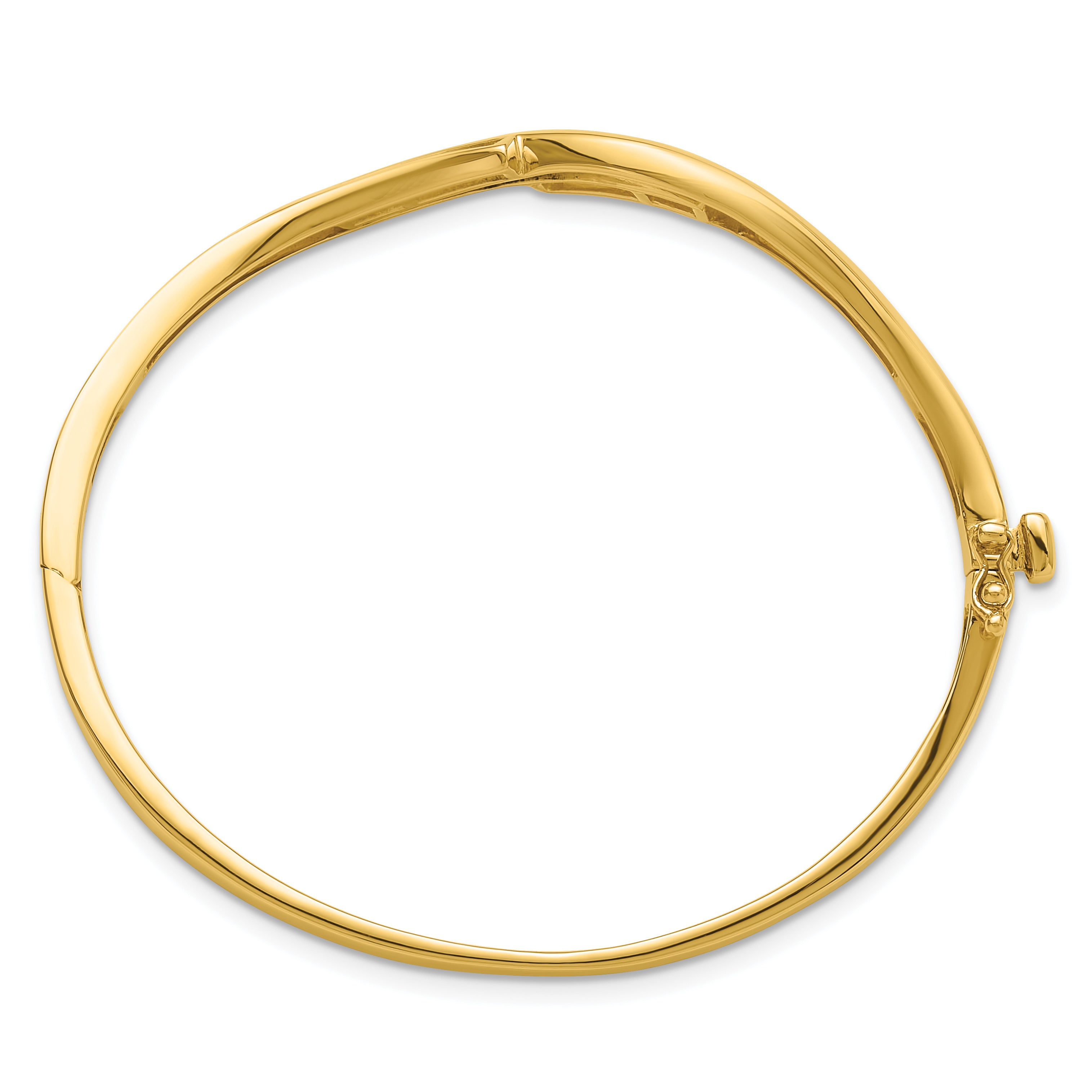 14k Holds 3/8 carat 2-2.0mm/4-2.1mm/4-2.2mm Round Stones Hinged Oval Bangle Bracelet Mounting (No Stone Included) Secondary image