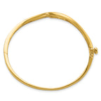 14k Holds 3/8 carat 2-2.0mm/4-2.1mm/4-2.2mm Round Stones Hinged Oval Bangle Bracelet Mounting (No Stone Included)