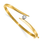 14k Two-Tone Yellow and White Gold 1/4 carat Lab Grown Diamond VS/SI+ G+ Complete Bangle Bracelet