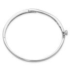 14k White Gold Holds 1/8 carat 3-2.2mm Round Stones Hinged Oval Bangle Bracelet Mounting (No Stone Included)
