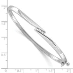 14k White Gold Holds 1/8 carat 3-2.2mm Round Stones Hinged Oval Bangle Bracelet Mounting (No Stone Included)
