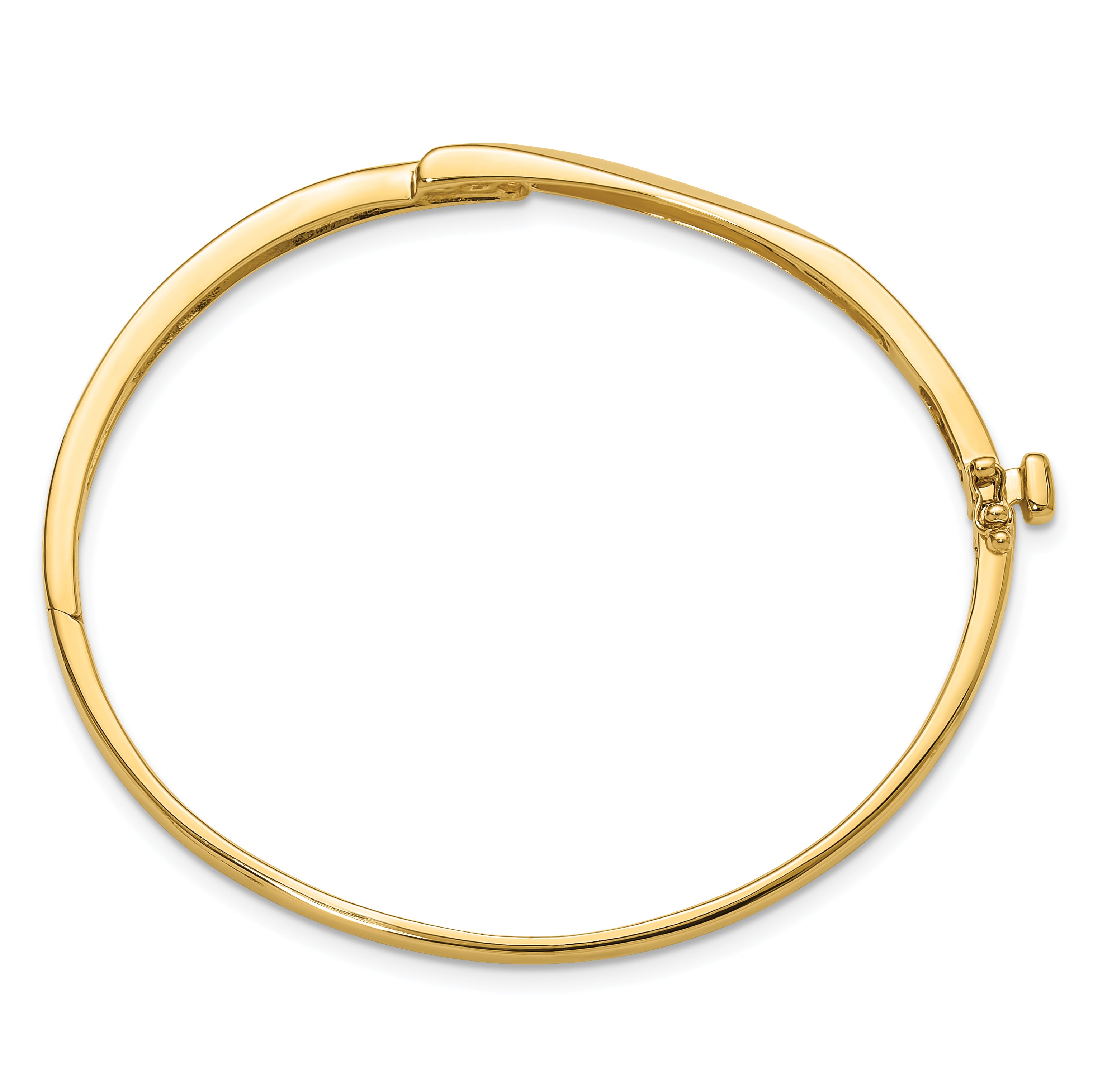14k Holds 1/8 carat 3-2.2mm Round Stones Hinged Oval Bangle Bracelet Mounting (No Stone Included) Secondary image