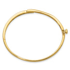14k Holds 1/8 carat 3-2.2mm Round Stones Hinged Oval Bangle Bracelet Mounting (No Stone Included)