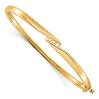 14k Holds 1/8 carat 3-2.2mm Round Stones Hinged Oval Bangle Bracelet Mounting (No Stone Included)