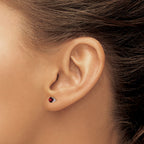14K White Gold 4mm Garnet Stud Earrings - Sophia Jewelers