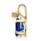 Birthstone Sapphire & Diamond Pendant in 14K Yellow Gold (0.01 ct. tw.) - Sophia Jewelers