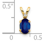 Birthstone Sapphire & Diamond Pendant in 14K Yellow Gold (0.01 ct. tw.) - Sophia Jewelers