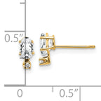 14k Diamond & White Topaz Birthstone Earrings