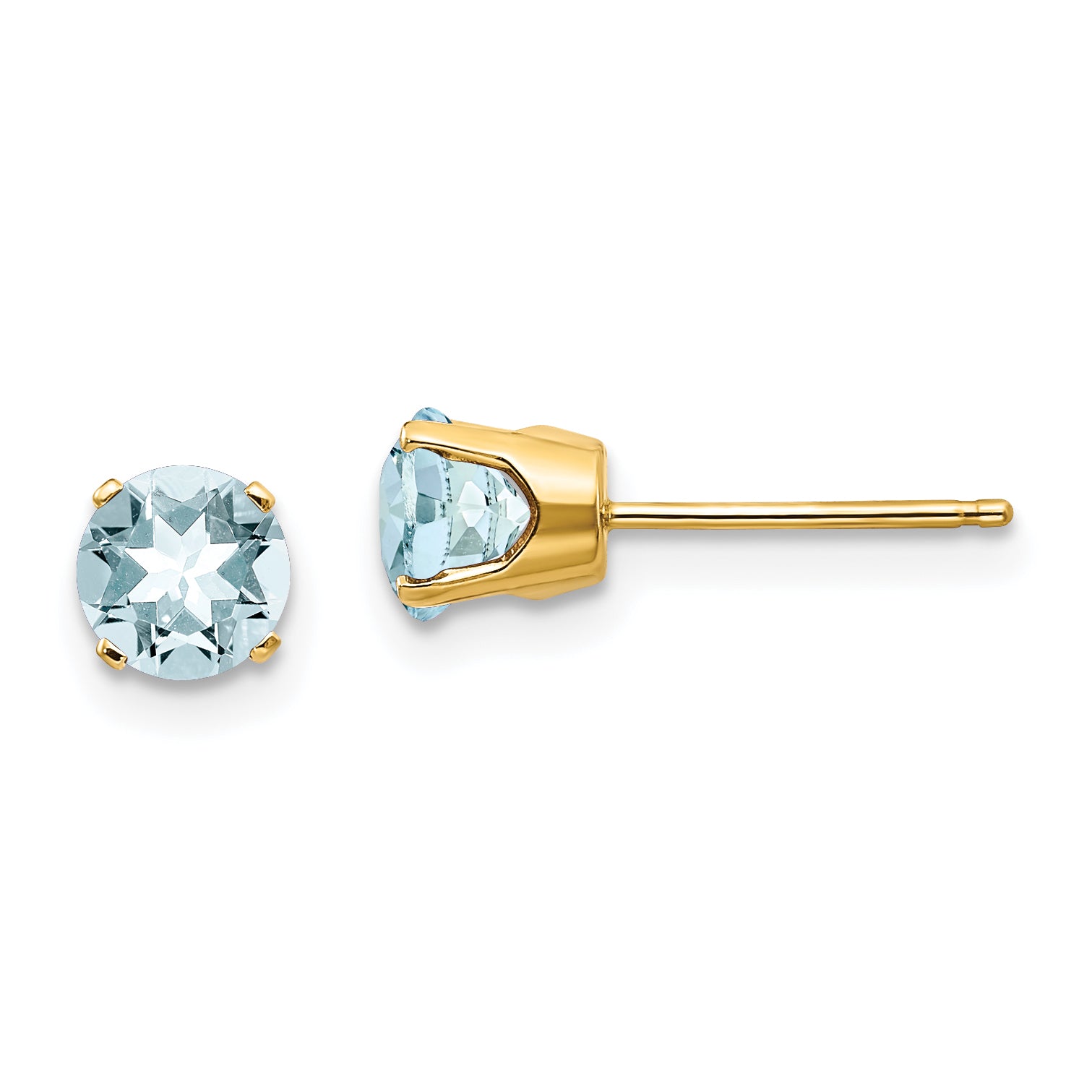 14k 5mm Aquamarine Earrings - March Main image