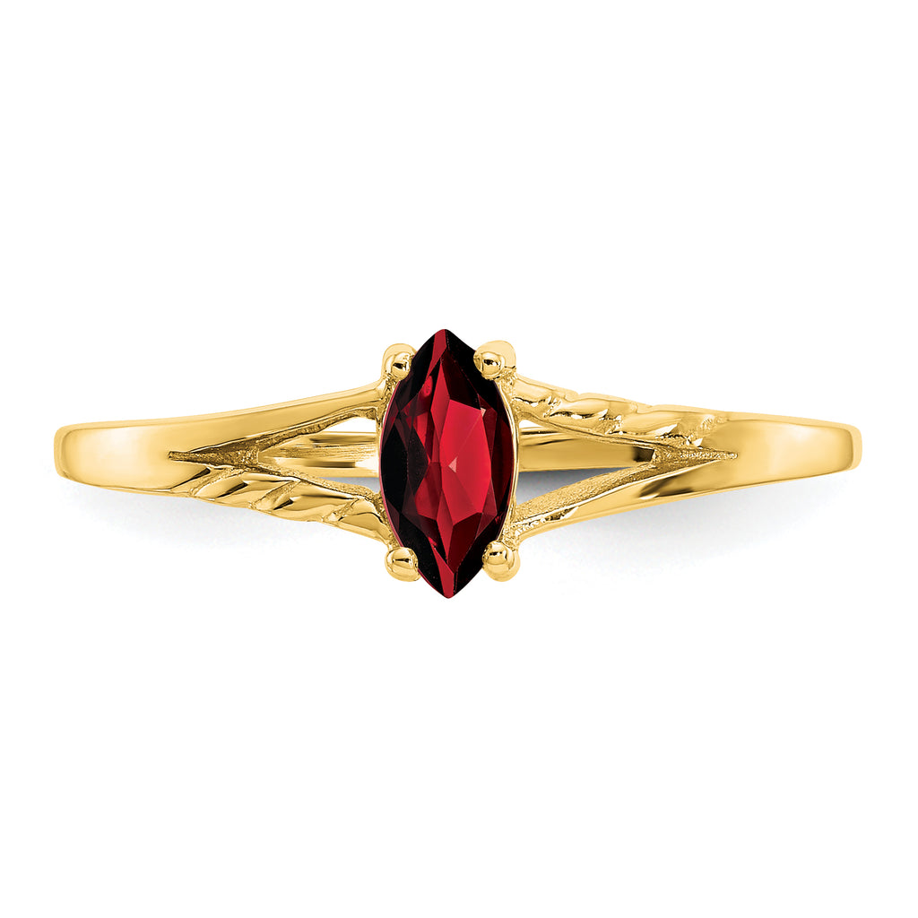 14k 6x3 Marquise Garnet Birthstone Ring