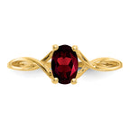 14k 6x4 Oval Garnet Birthstone Ring