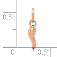 14k Rose Gold 3D Italian Horn Charm