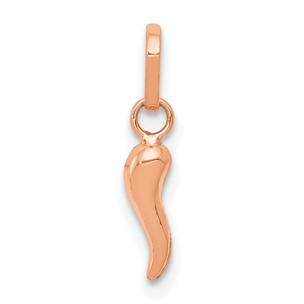 14k Rose Gold 3D Italian Horn Charm Main image