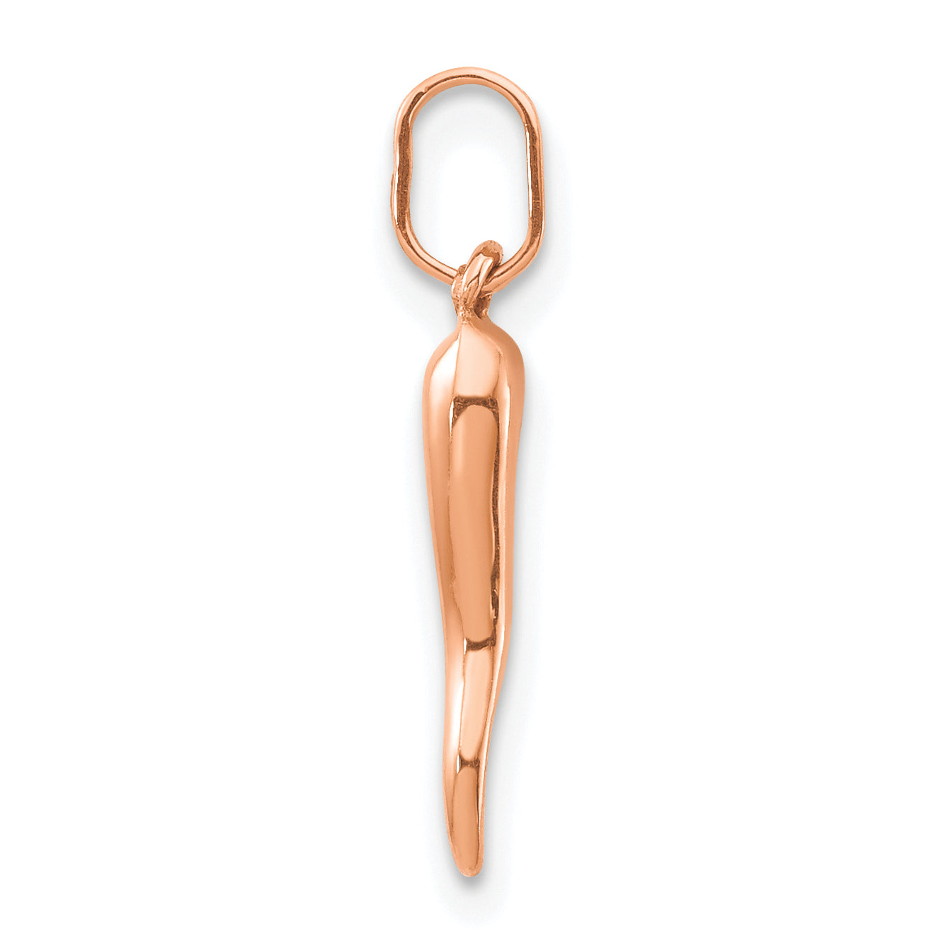 14k Rose Gold 3D Italian Horn Charm Secondary image