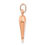 14k Rose Gold 3D Italian Horn Charm