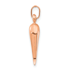 14k Rose Gold 3D Italian Horn Charm