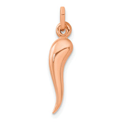 14k Rose Gold 3D Italian Horn Charm