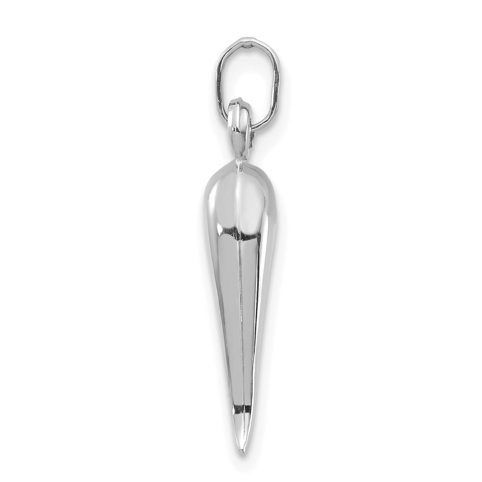 14k White Gold 3D Italian Horn Charm Secondary image