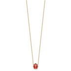 14K Polished Red and Black Enameled Ladybug 17 inch Necklace Plus 1 inch Extender