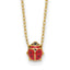 14k Polished Red and Black Enameled Ladybug 17 inch Necklace Plus 1 inch Extender
