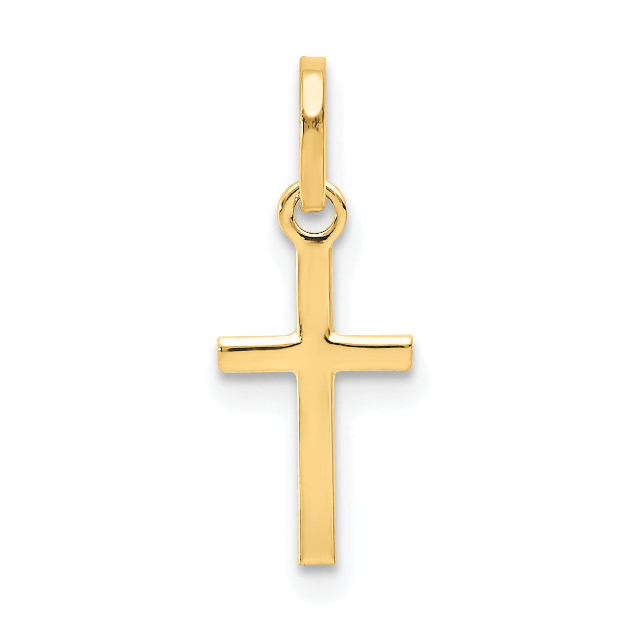 Small Cross Charm in 14K Yellow Gold, 8x19mm Secondary image