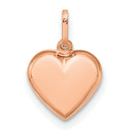 14K Rose Gold Polished 3-D Heart Pendant