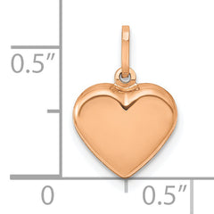 14K Rose Gold Polished 3-D Heart Pendant